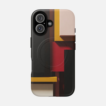 Retro Geometric Abstract iPhone Case — Tough Magnetic | MagSafe Compatible
