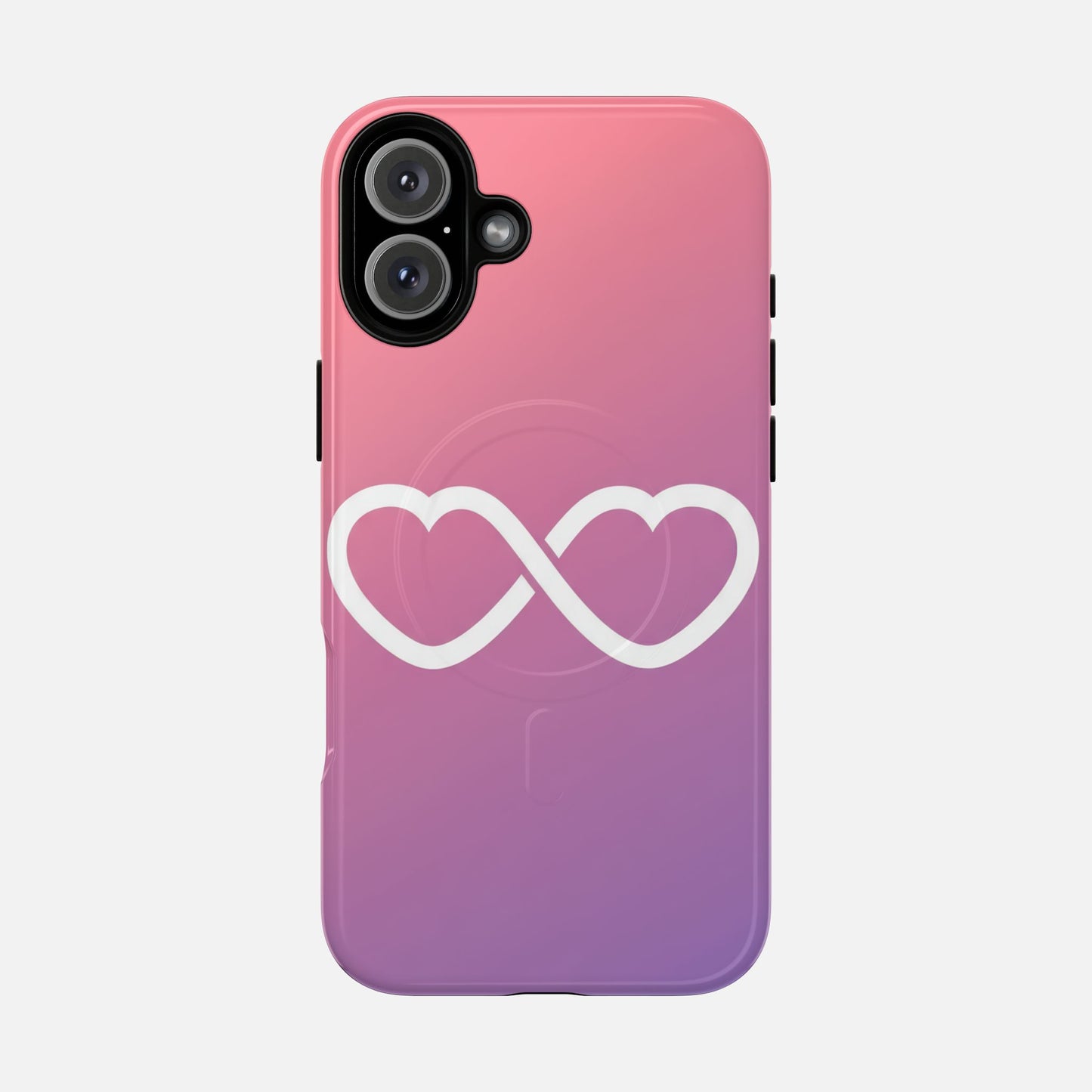 Infinity Heart With Pink Gradient iPhone Case — Tough Magnetic | MagSafe Compatible