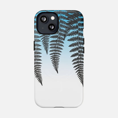 Fern Silhouette With Blue Ombre iPhone Case — Tough Magnetic | MagSafe Compatible