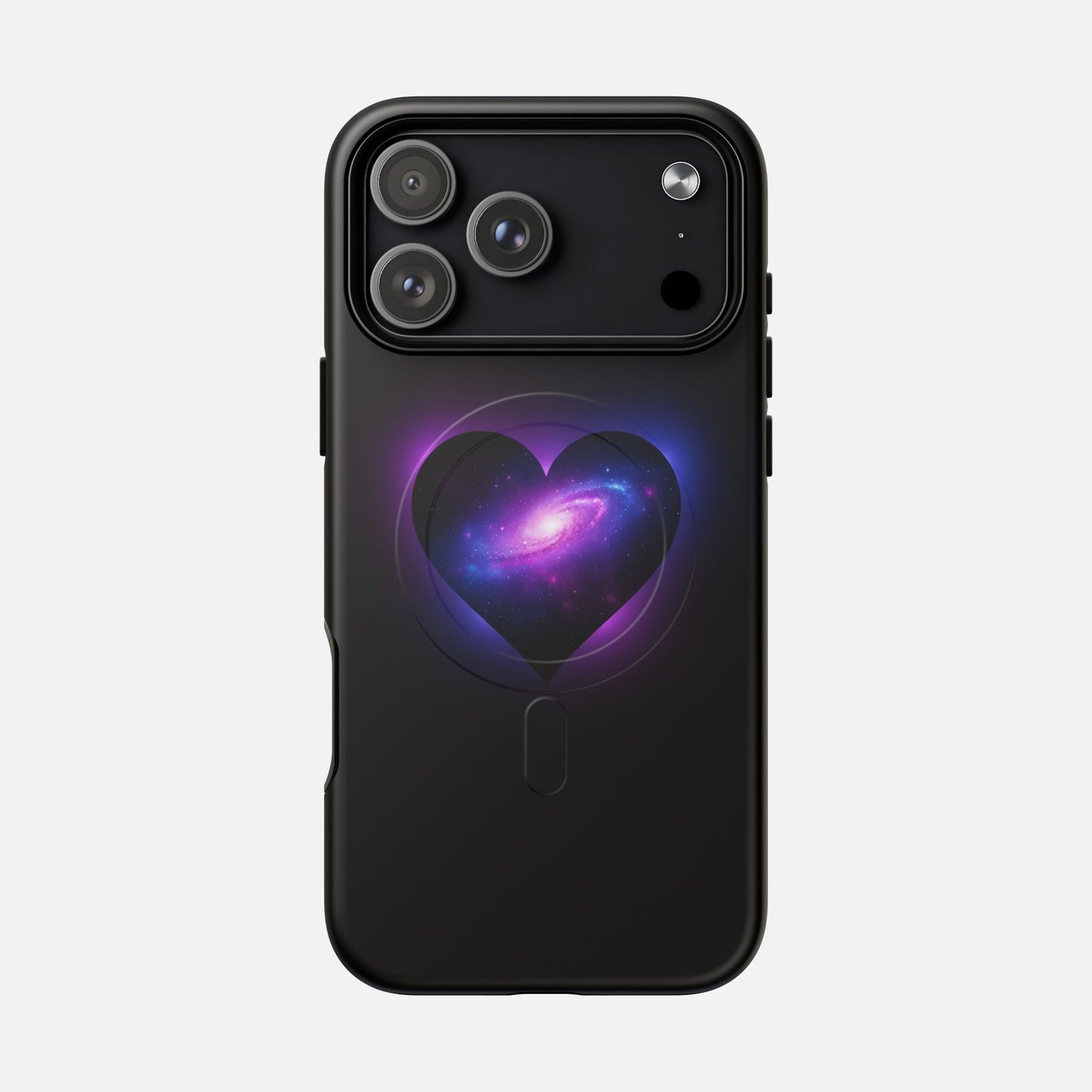 Galaxy Heart Tough Magnetic Phone Case — Magnetic Protective iPhone Cover with Purple Nebula Design iPhone 17 Pro Max Matte Phone Case