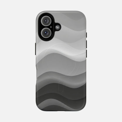 Monochrome Wave iPhone Case — Tough Magnetic | MagSafe Compatible
