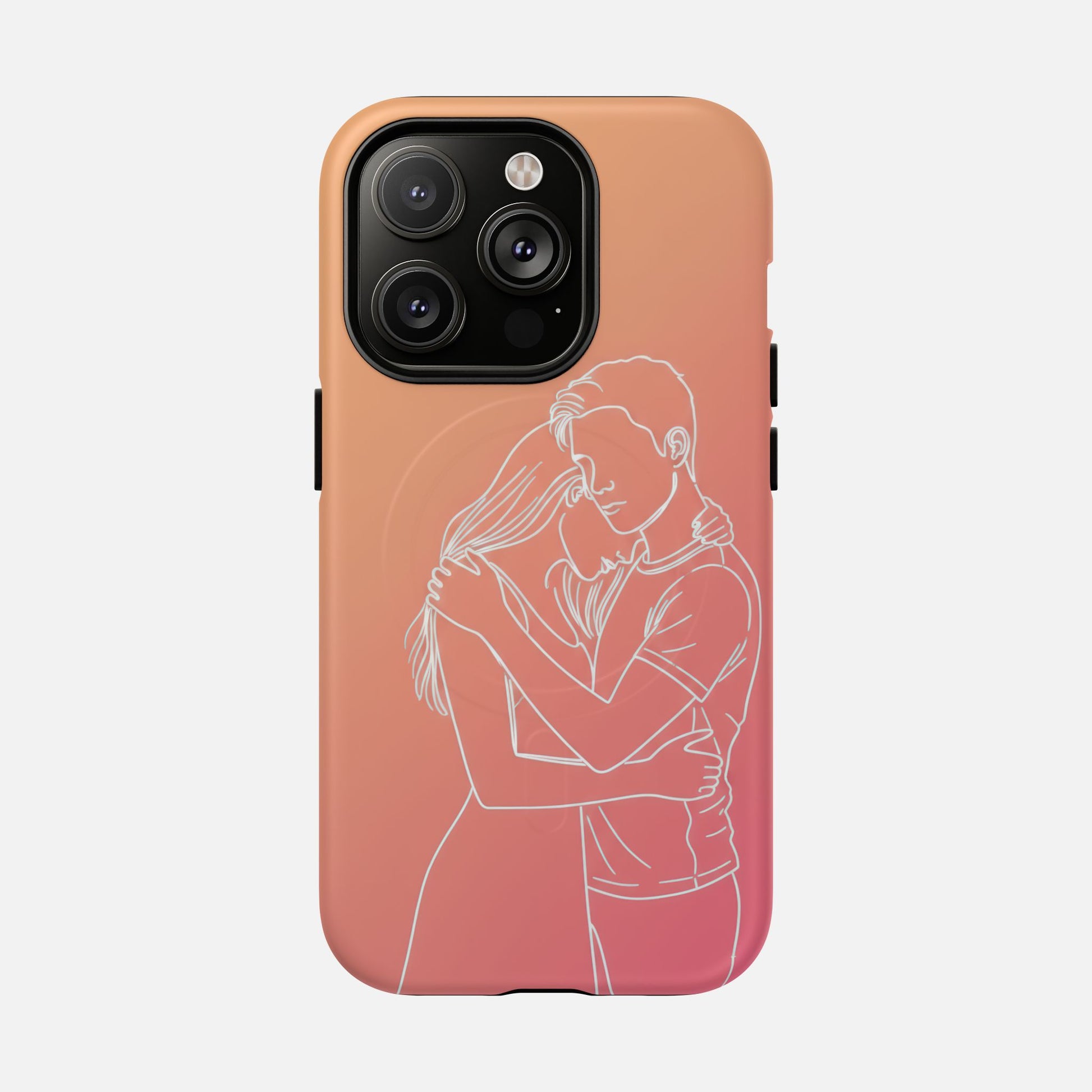 Romantic Outline Couple Tough Magnetic Phone Case — Protective iPhone Cover for Couples, Anniversary & Valentine’s Gift iPhone 14 Pro Matte Phone Case