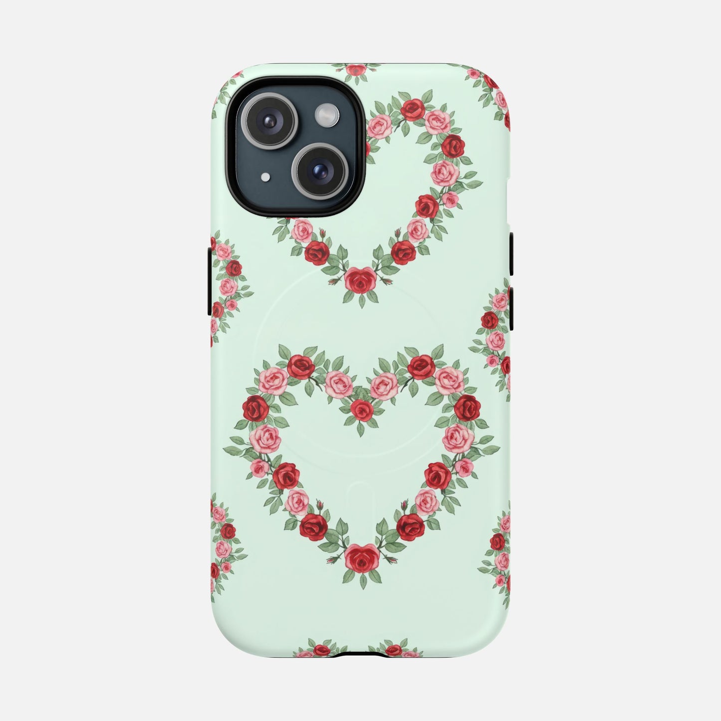 Rose Heart Floral iPhone Case — Tough Magnetic | MagSafe Compatible