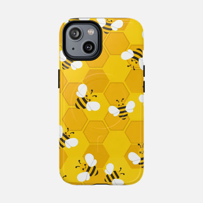 Cute Yellow Bumblebee iPhone Case — Tough Magnetic | MagSafe Compatible