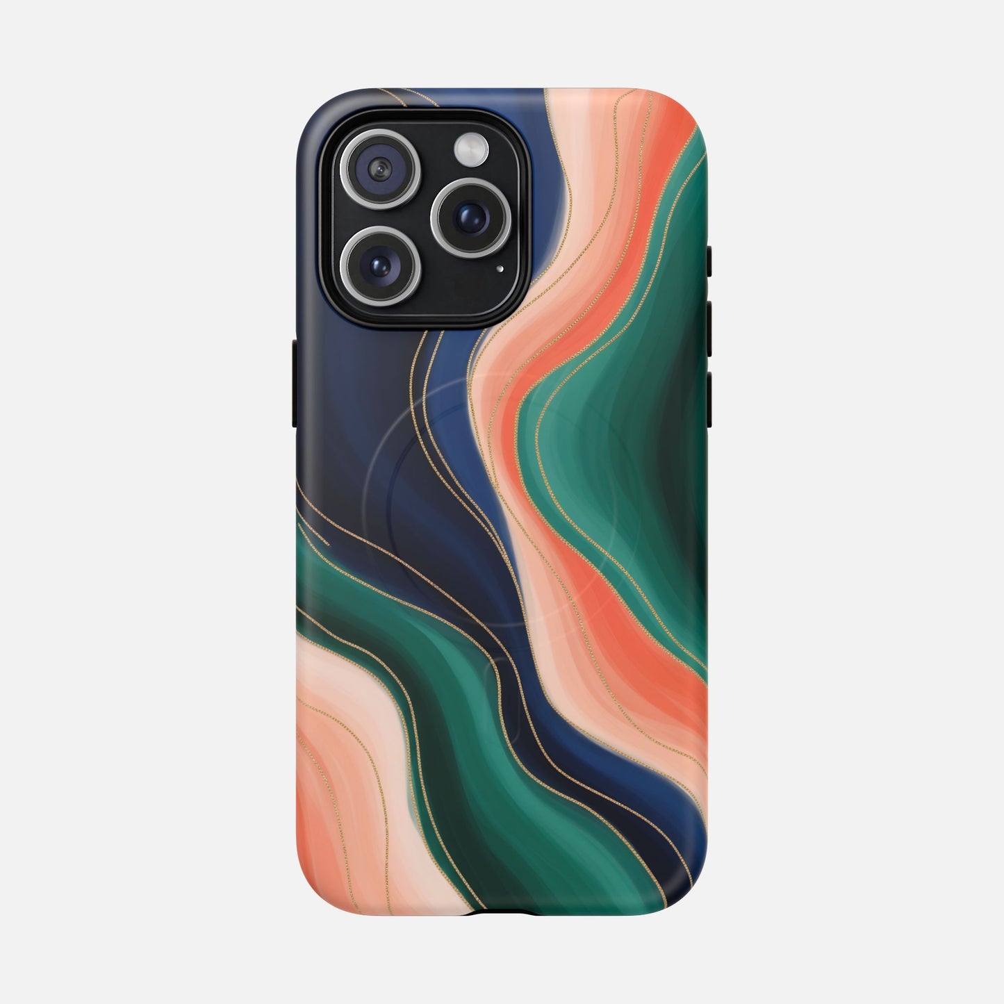 Magnetic Tough Case — Abstract Ocean Wave Design Phone Cover iPhone 15 Pro Max Matte Phone Case
