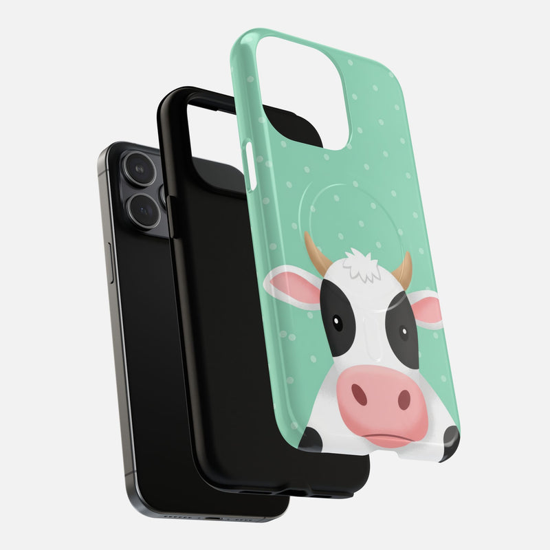 Cow Cartoon iPhone Case — Tough Magnetic | MagSafe Compatible