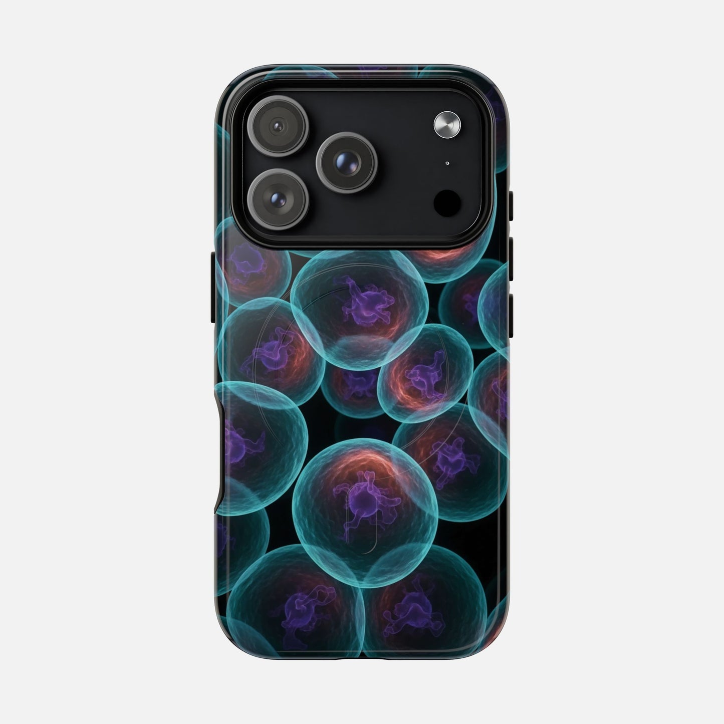 Abstract Neon Bubbles Magnetic Phone Case — Protective Tough Magnetic iPhone Cover iPhone 17 Pro Glossy Phone Case