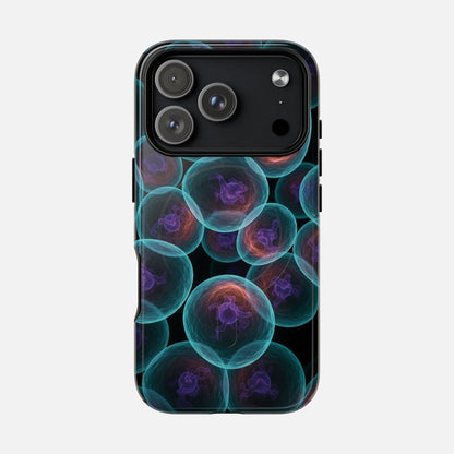 Abstract Neon Bubbles Magnetic Phone Case — Protective Tough Magnetic iPhone Cover iPhone 17 Pro Glossy Phone Case