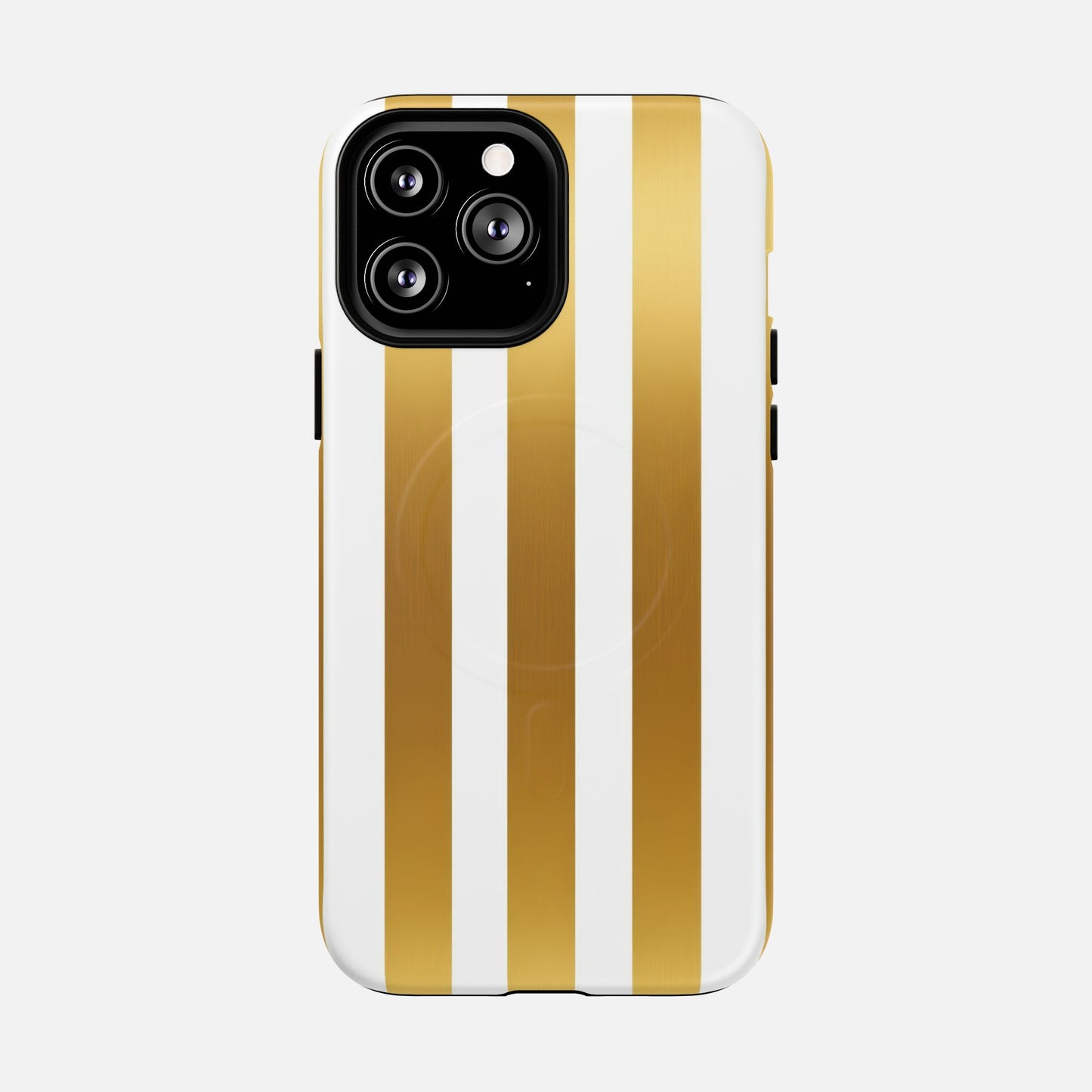Gold & White Stripe iPhone Case — Tough Magnetic | MagSafe Compatible