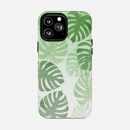 Green Monstera Leaf iPhone Case — Tough Magnetic | MagSafe Compatible