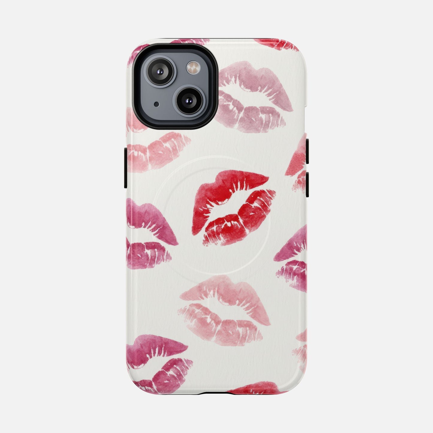 Pink Kiss Print iPhone Case — Tough Magnetic | MagSafe Compatible