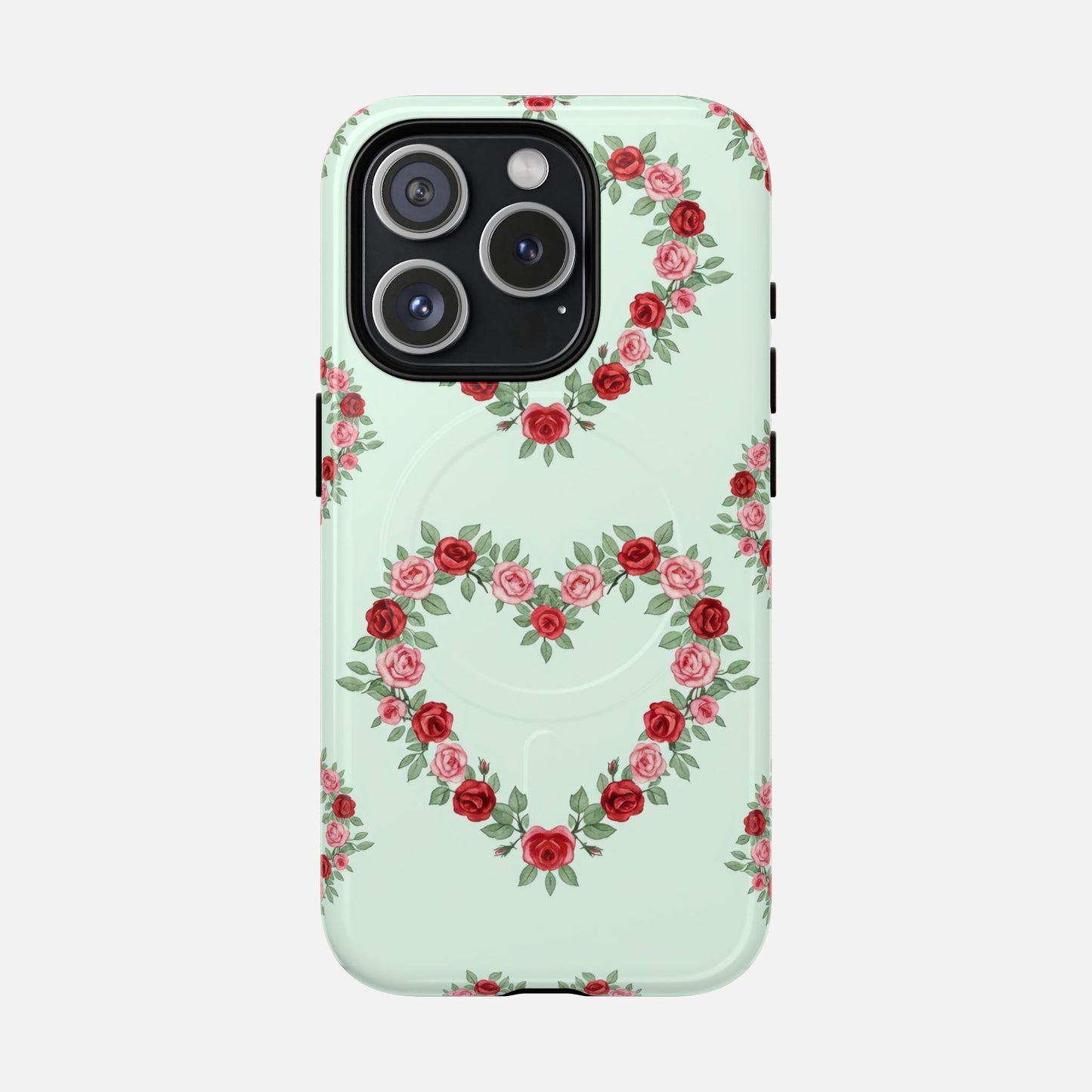 Rose Heart Floral iPhone Case — Tough Magnetic | MagSafe Compatible