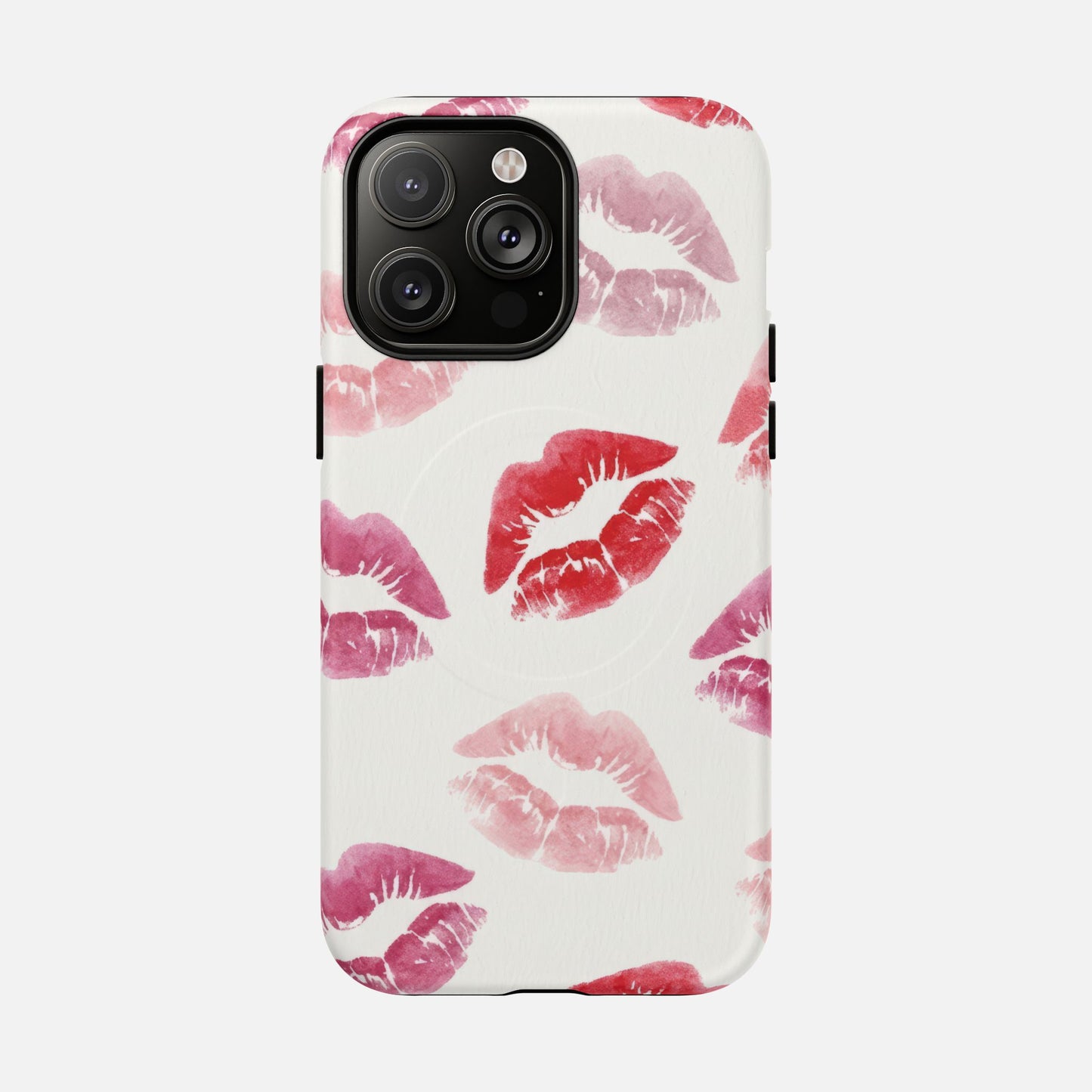 Pink Kiss Print iPhone Case — Tough Magnetic | MagSafe Compatible