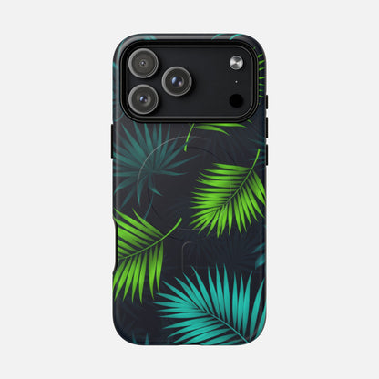 Green Leaf Design iPhone Case — Tough Magnetic | MagSafe Compatible