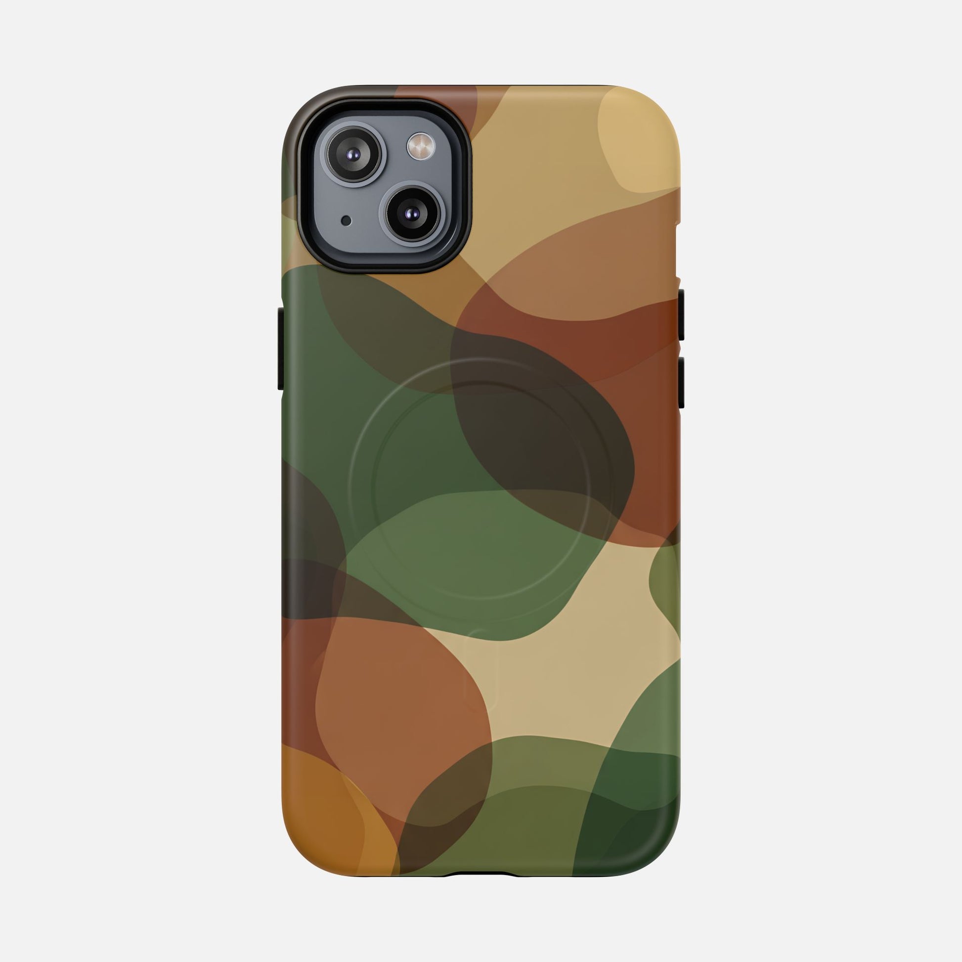Camo Magnetic Tough Phone Case — Rugged Military-Style MagSafe Cover iPhone 14 Plus Matte Phone Case