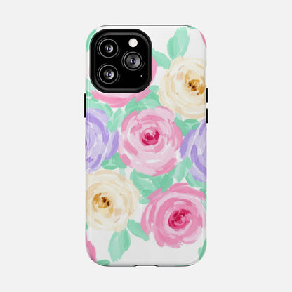 Floral Watercolor Roses iPhone Case — Tough Magnetic | MagSafe Compatible