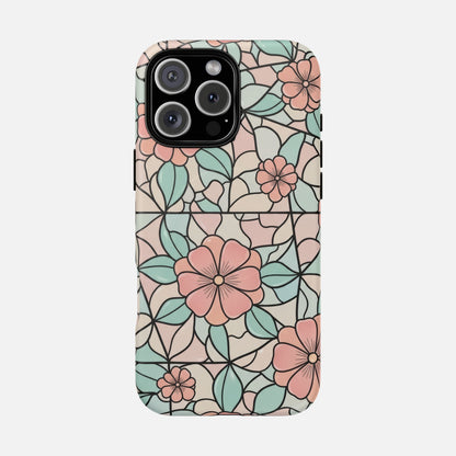 Pastel Floral Mosaic iPhone Case — Tough Magnetic | MagSafe Compatible