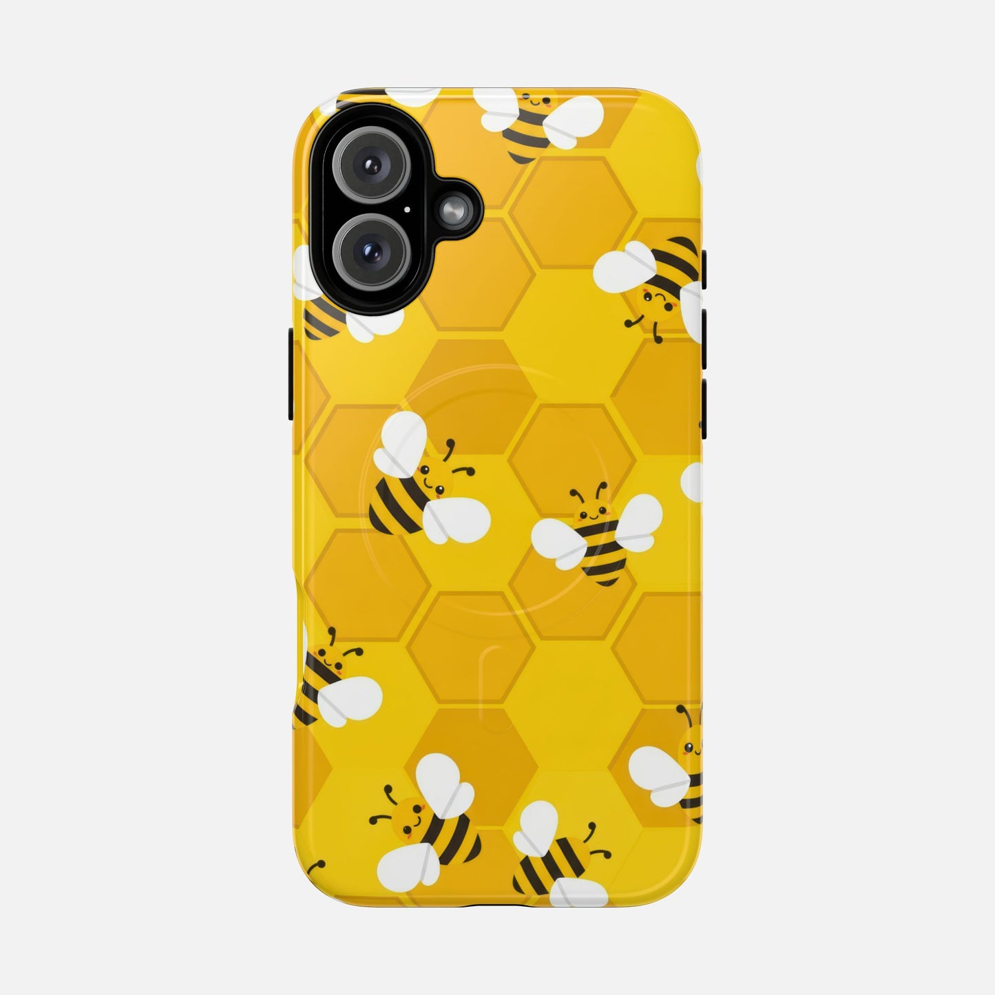 Cute Yellow Bumblebee iPhone Case — Tough Magnetic | MagSafe Compatible