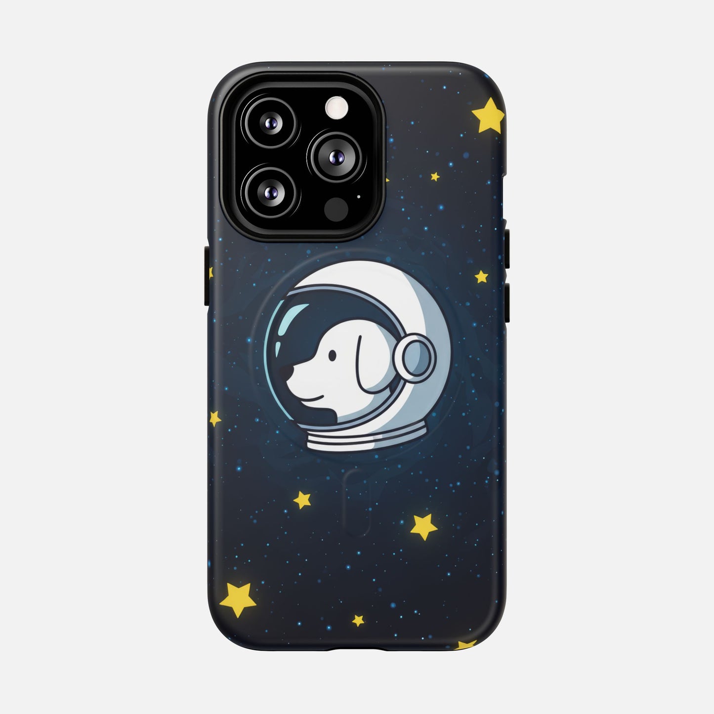 Astronaut Dog Magnetic Phone Case — Cute Space Puppy iPhone Cover with Stars iPhone 13 Pro Matte Phone Case