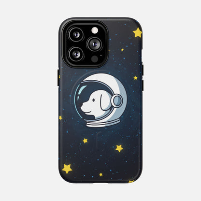 Astronaut Dog Magnetic Phone Case — Cute Space Puppy iPhone Cover with Stars iPhone 13 Pro Matte Phone Case