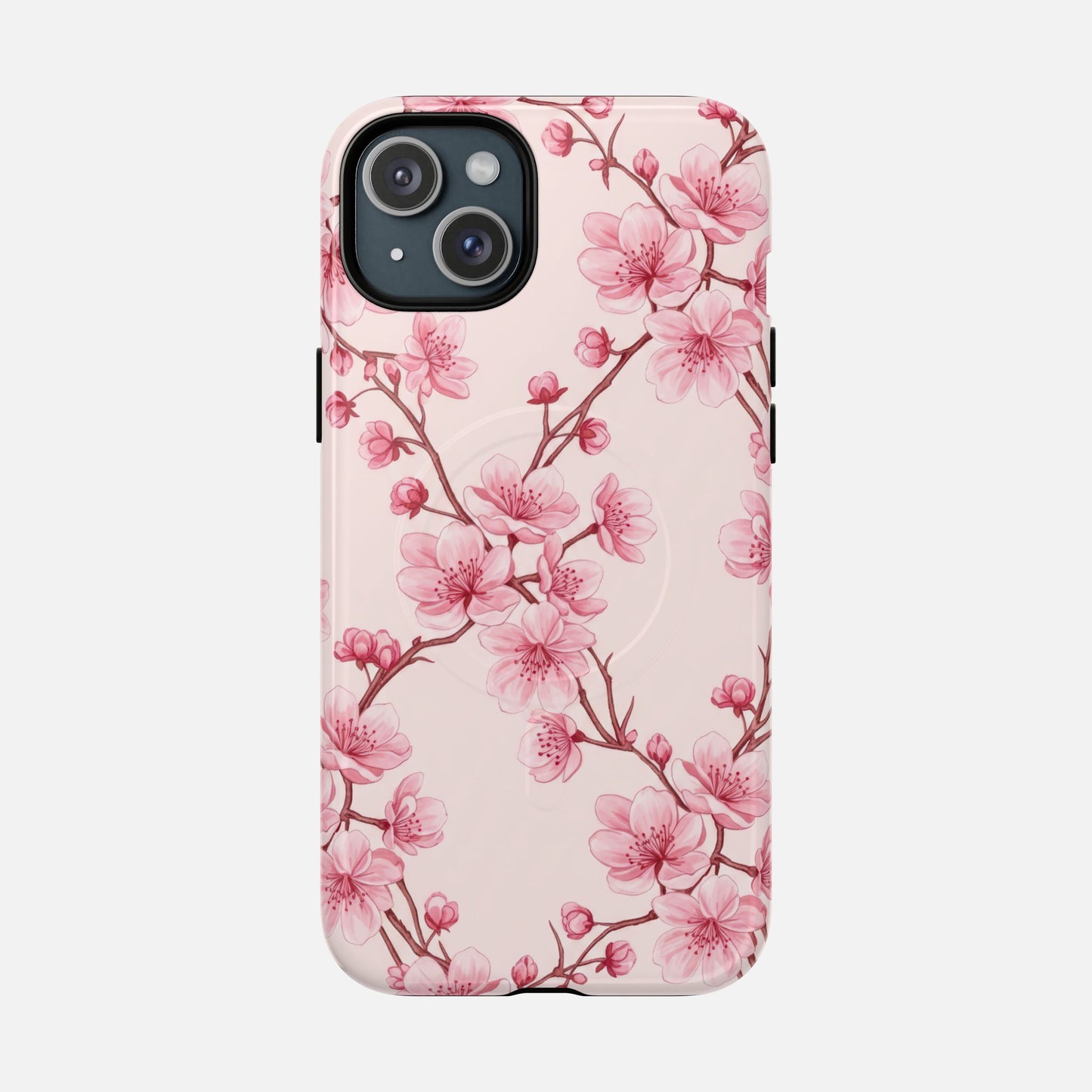 Pink Cherry Blossom iPhone Case — Tough Magnetic | MagSafe Compatible