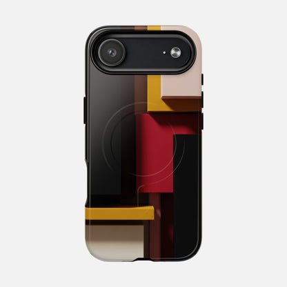 Retro Geometric Abstract iPhone Case — Tough Magnetic | MagSafe Compatible