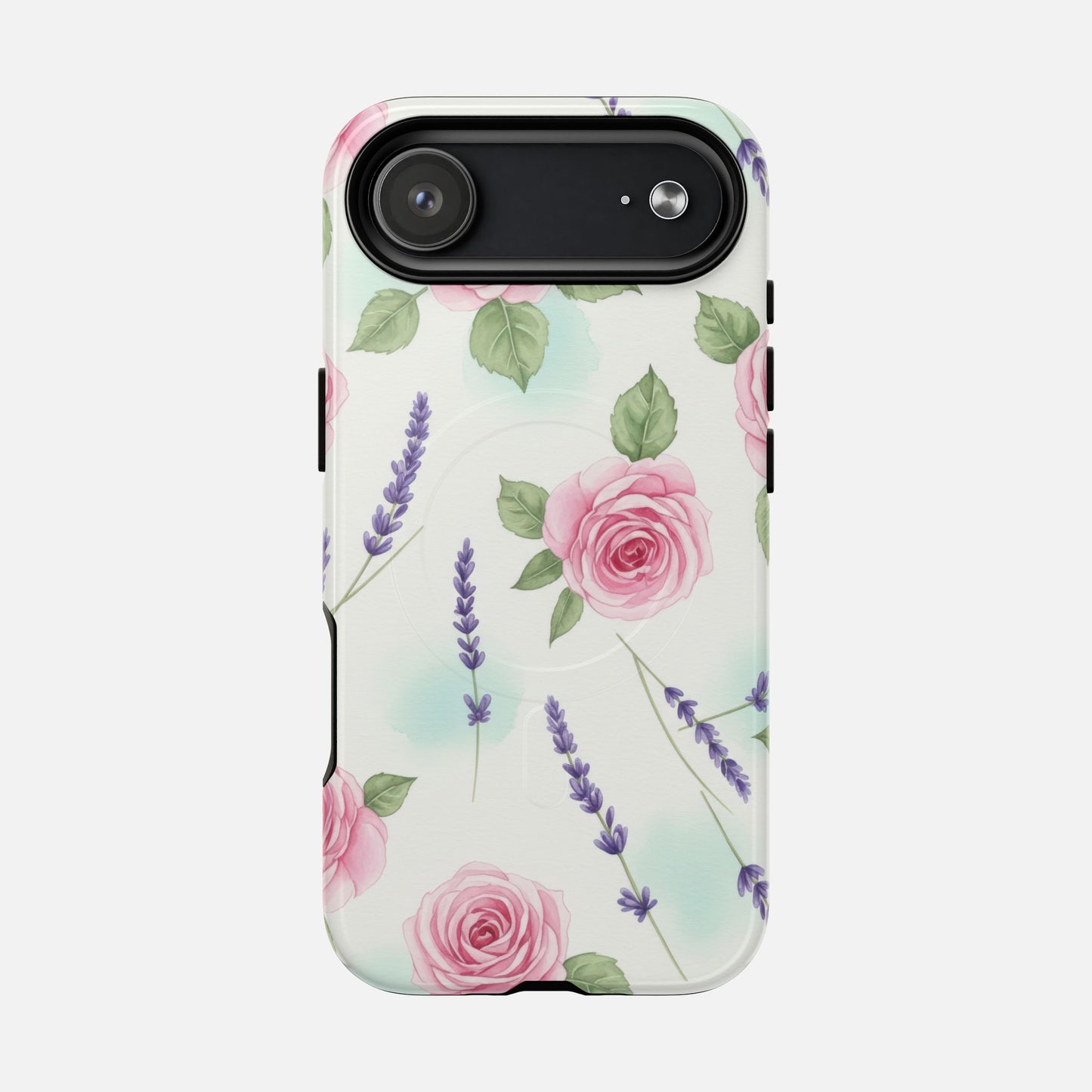 Floral Rose & Lavender Tough Magnetic Phone Case — Protective Magnetic iPhone Cover iPhone 17 Air Glossy Phone Case