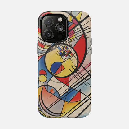Abstract Geometric Phone Case — Colorful Modern Art Tough Magnetic Case iPhone 14 Pro Max Matte Phone Case