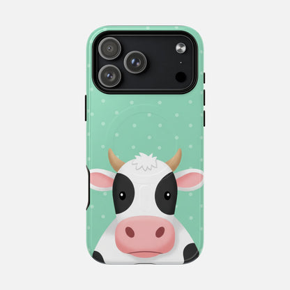 Cow Cartoon iPhone Case — Tough Magnetic | MagSafe Compatible