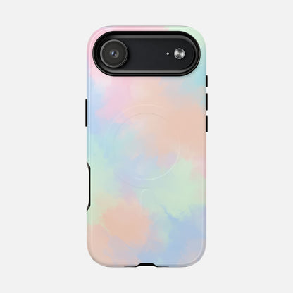 Pastel Watercolor Tough Magnetic Phone Case — Protective MagSafe Compatible Cover iPhone 17 Air Glossy Phone Case