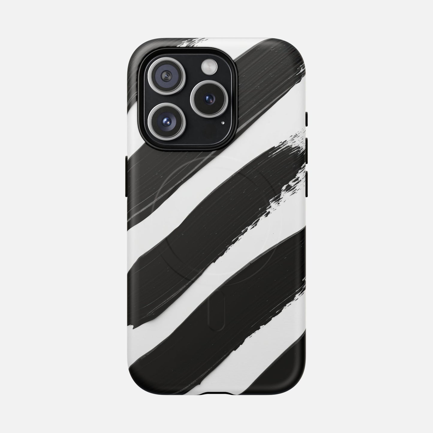 Abstract Black Brushstroke Magnetic Phone Case iPhone 15 Pro Matte Phone Case
