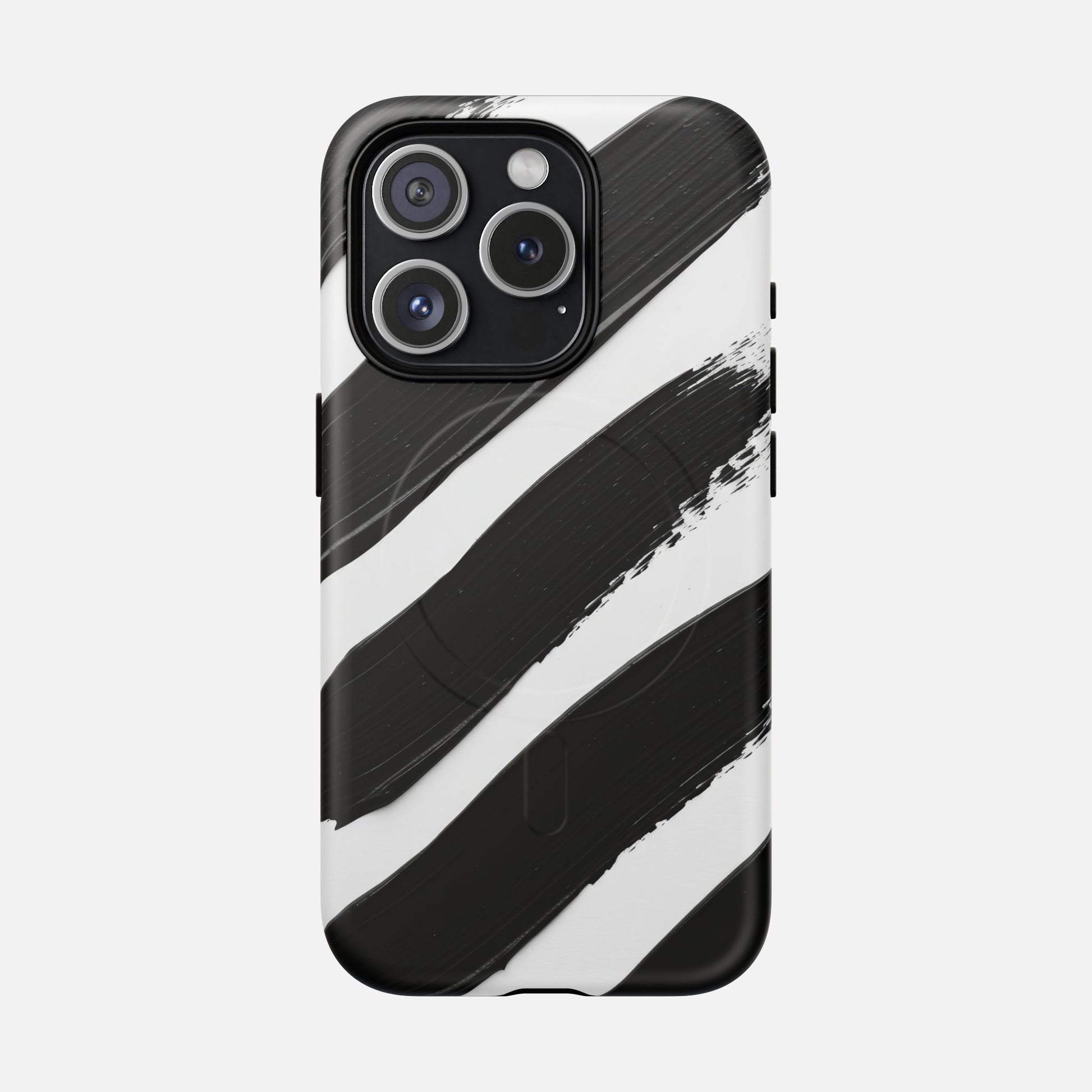 Abstract Black Brushstroke Magnetic Phone Case iPhone 15 Pro Matte Phone Case