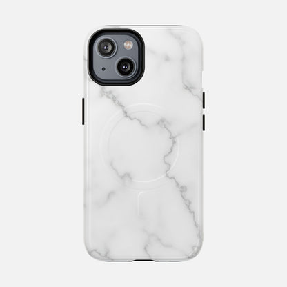 White Marble iPhone Case — Tough Magnetic | MagSafe Compatible