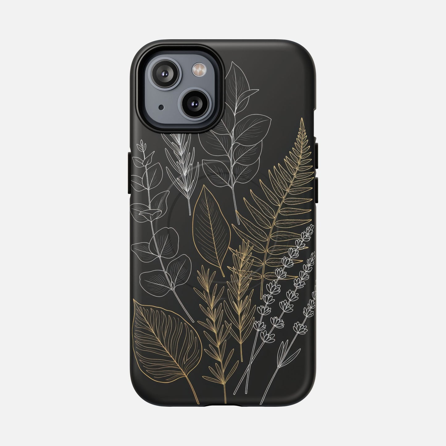 Tough Magnetic Case — Botanical Gold & Silver Fern Phone Cover iPhone 14 Matte Phone Case
