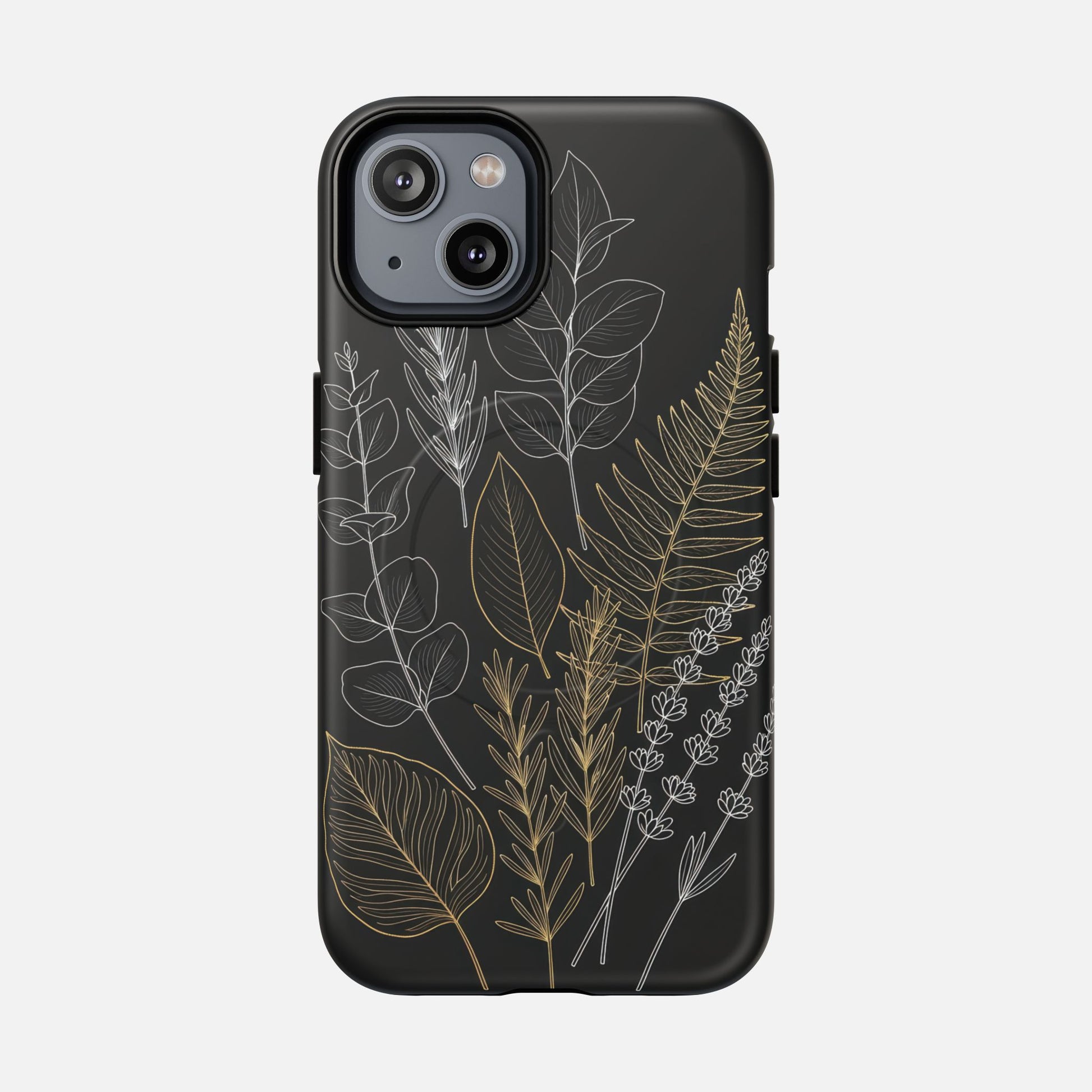 Tough Magnetic Case — Botanical Gold & Silver Fern Phone Cover iPhone 14 Matte Phone Case