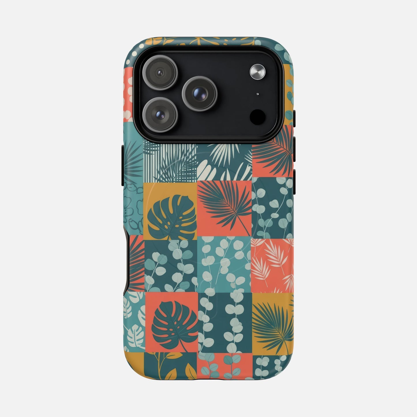 Tropical Patchwork Tough Magnetic Phone Case iPhone 17 Pro Matte Phone Case