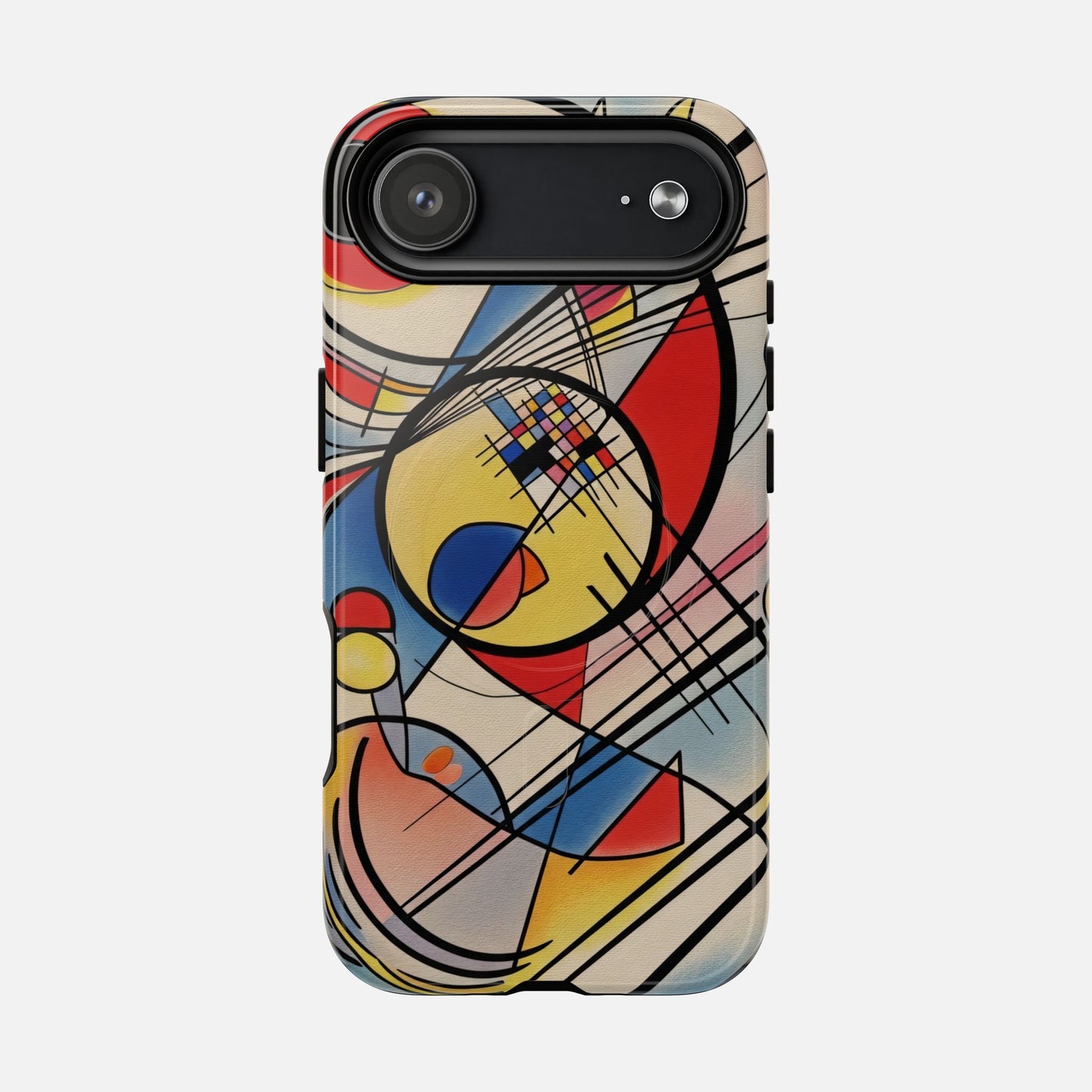Abstract Geometric Phone Case — Colorful Modern Art Tough Magnetic Case iPhone 17 Air Glossy Phone Case