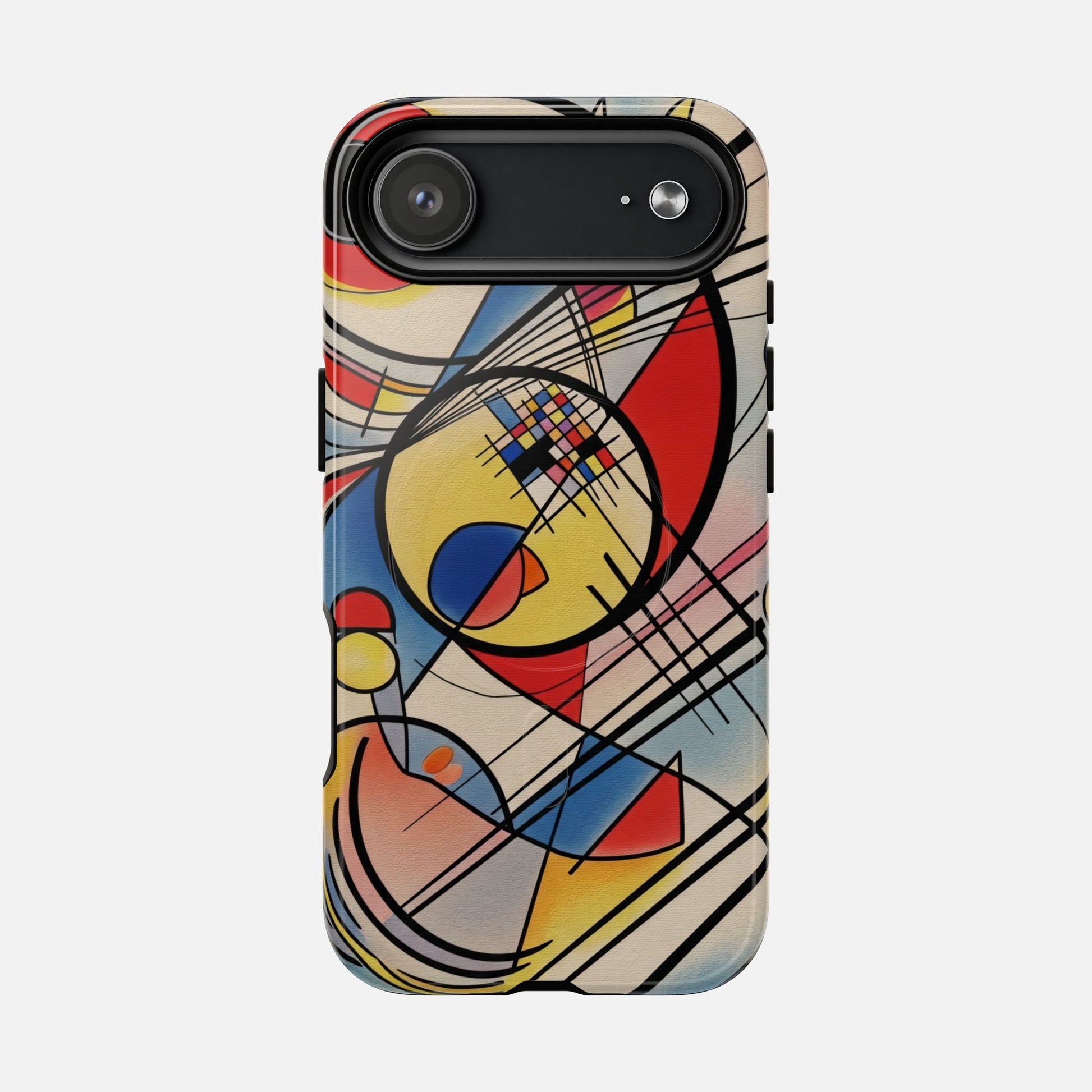 Abstract Geometric Phone Case — Colorful Modern Art Tough Magnetic Case iPhone 17 Air Glossy Phone Case