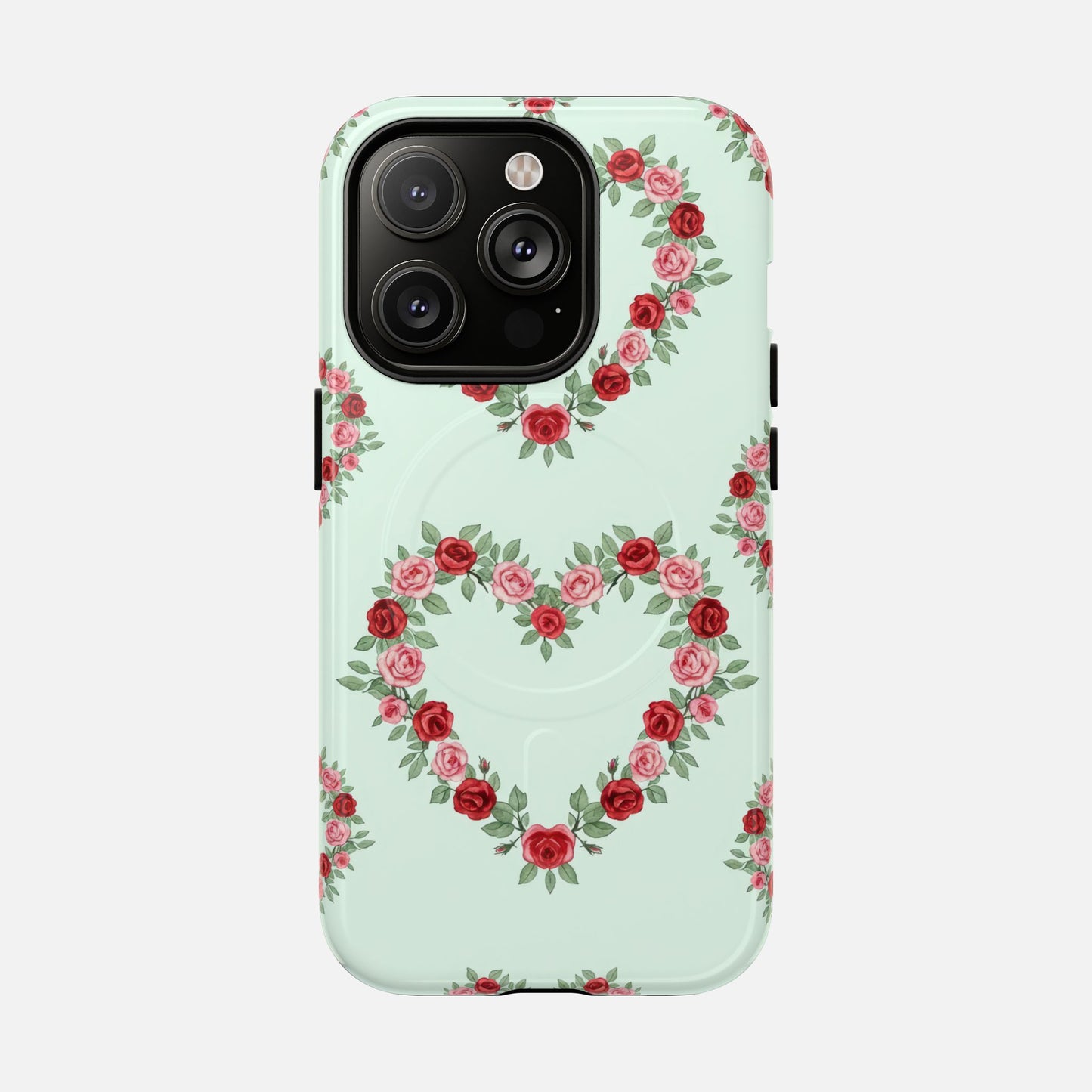Rose Heart Floral iPhone Case — Tough Magnetic | MagSafe Compatible