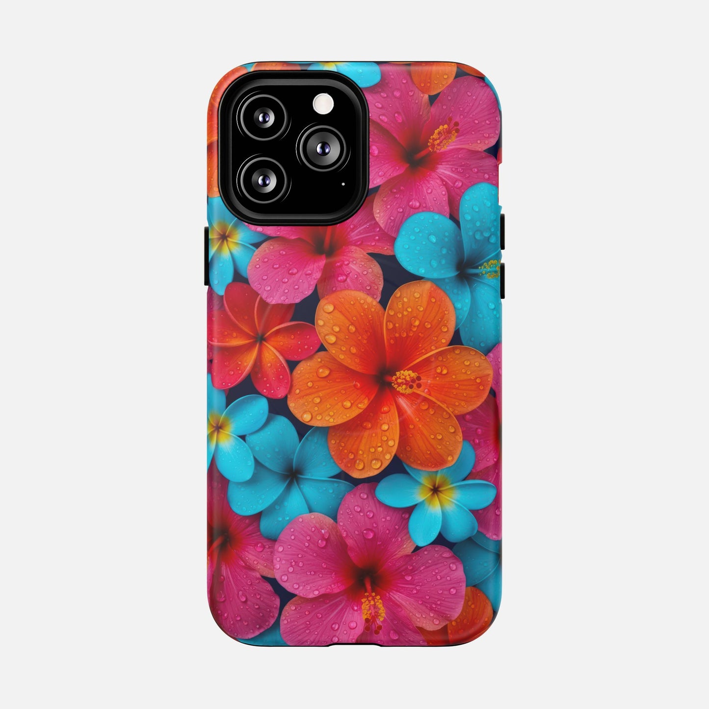 Colorful Tropical Plumeria Floral iPhone Case — Tough Magnetic | MagSafe Compatible