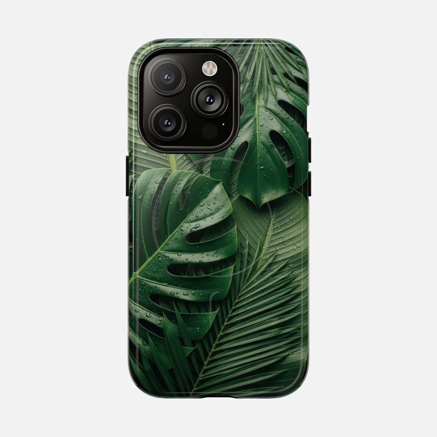 Tropical Monstera Magnetic Phone Case — Tough Protective iPhone Cover iPhone 14 Pro Glossy Phone Case