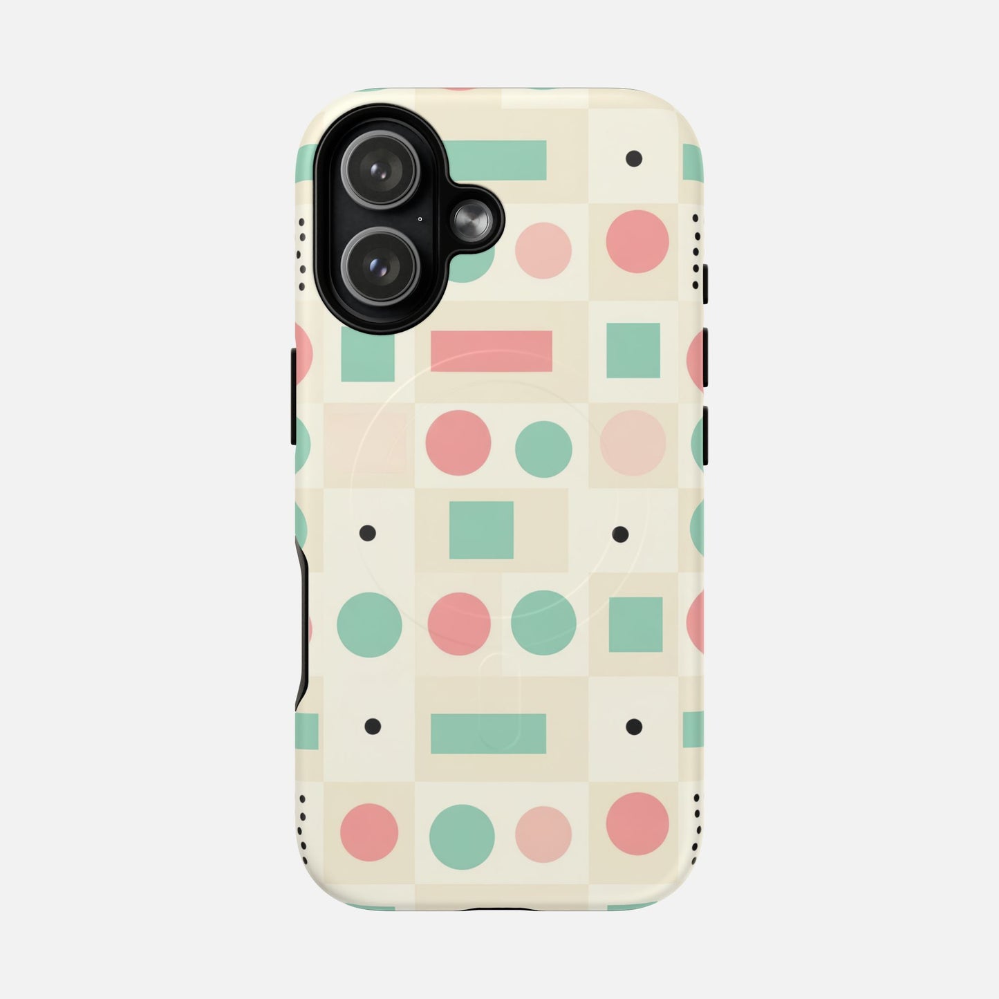 Pastel Circles & Squares iPhone Case — Tough Magnetic | MagSafe Compatible