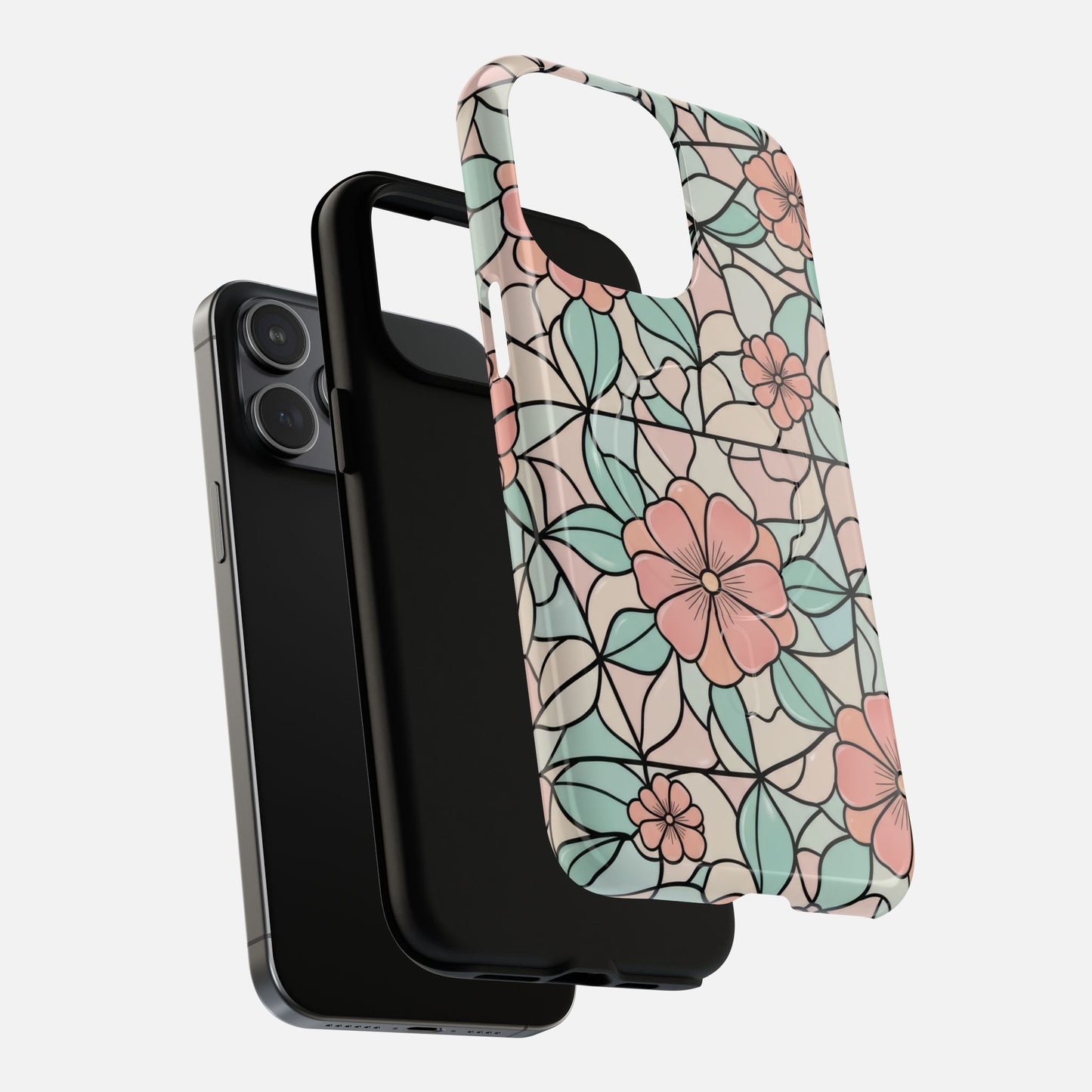 Pastel Floral Mosaic iPhone Case — Tough Magnetic | MagSafe Compatible