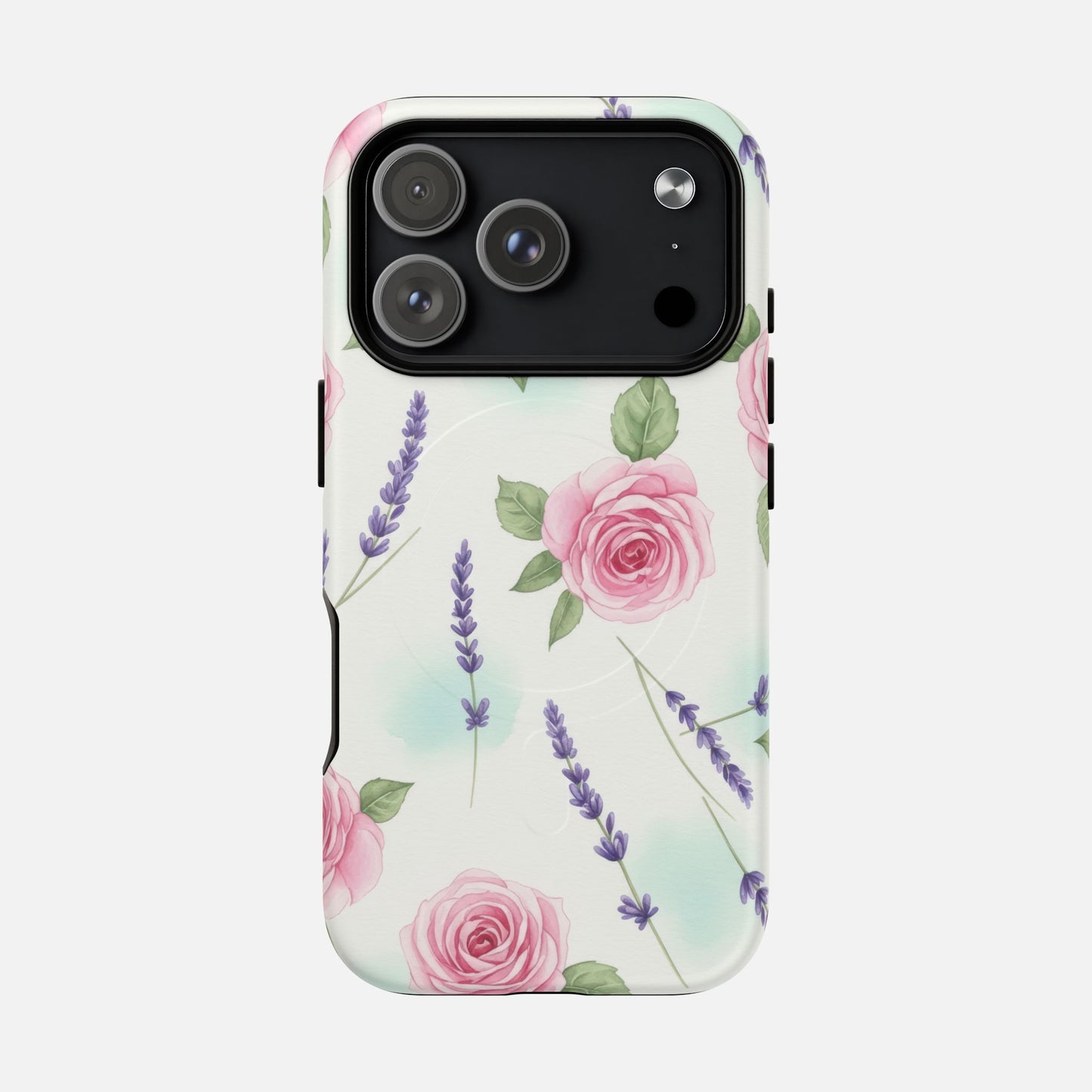 Floral Rose & Lavender iPhone Case — Tough Magnetic | MagSafe Compatible