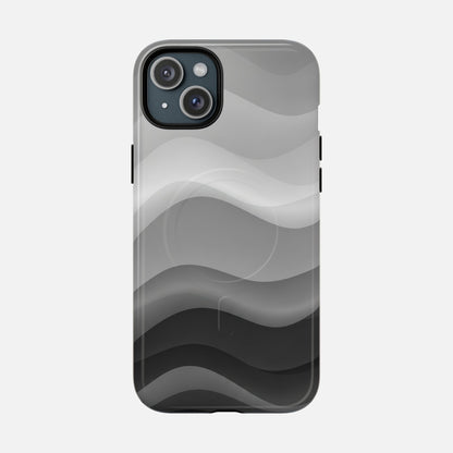 Monochrome Wave iPhone Case — Tough Magnetic | MagSafe Compatible