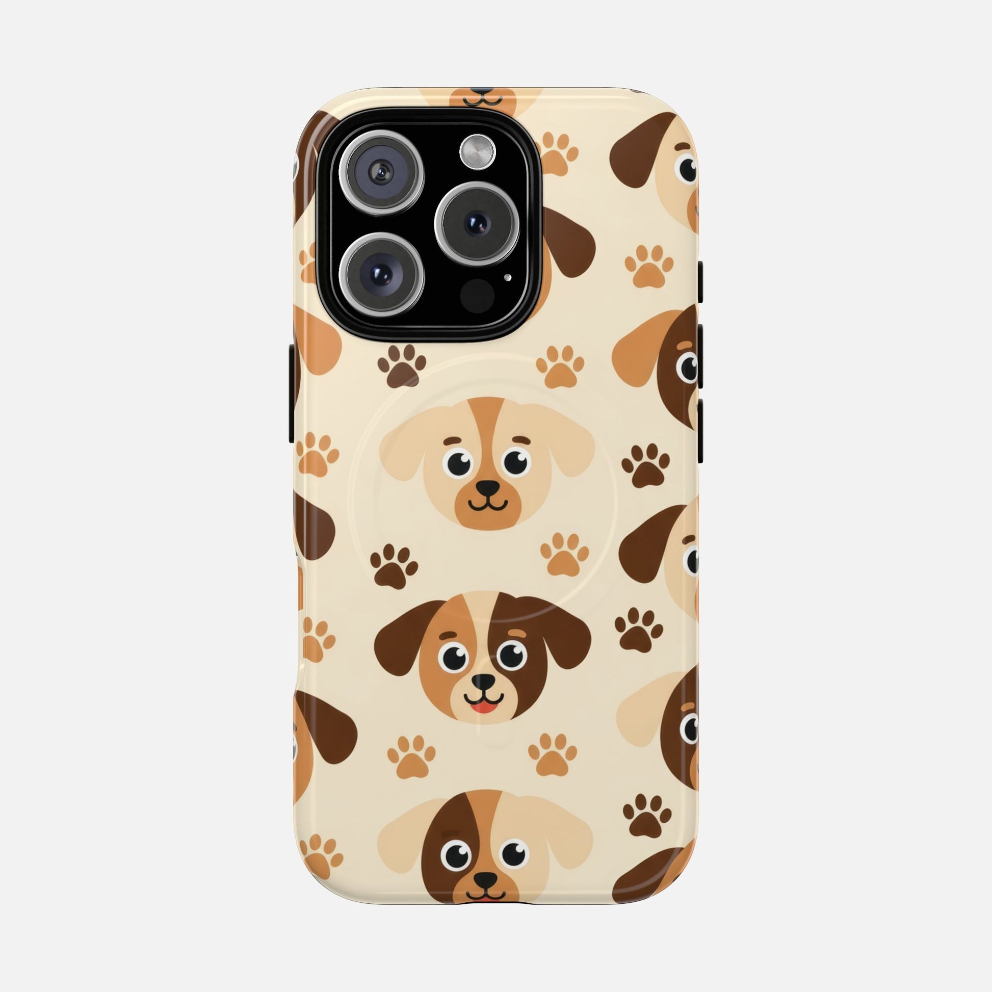 Cute Cartoon Puppy Paw Tough Magnetic Phone Case iPhone 16 Pro Glossy Phone Case