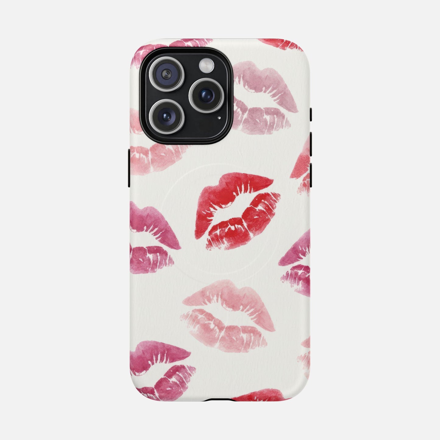 Pink Kiss Print iPhone Case — Tough Magnetic | MagSafe Compatible