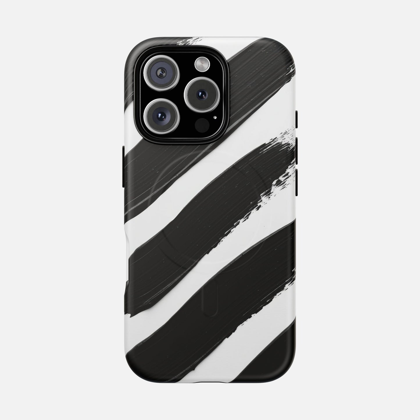 Abstract Black Brushstroke Magnetic Phone Case iPhone 16 Pro Matte Phone Case