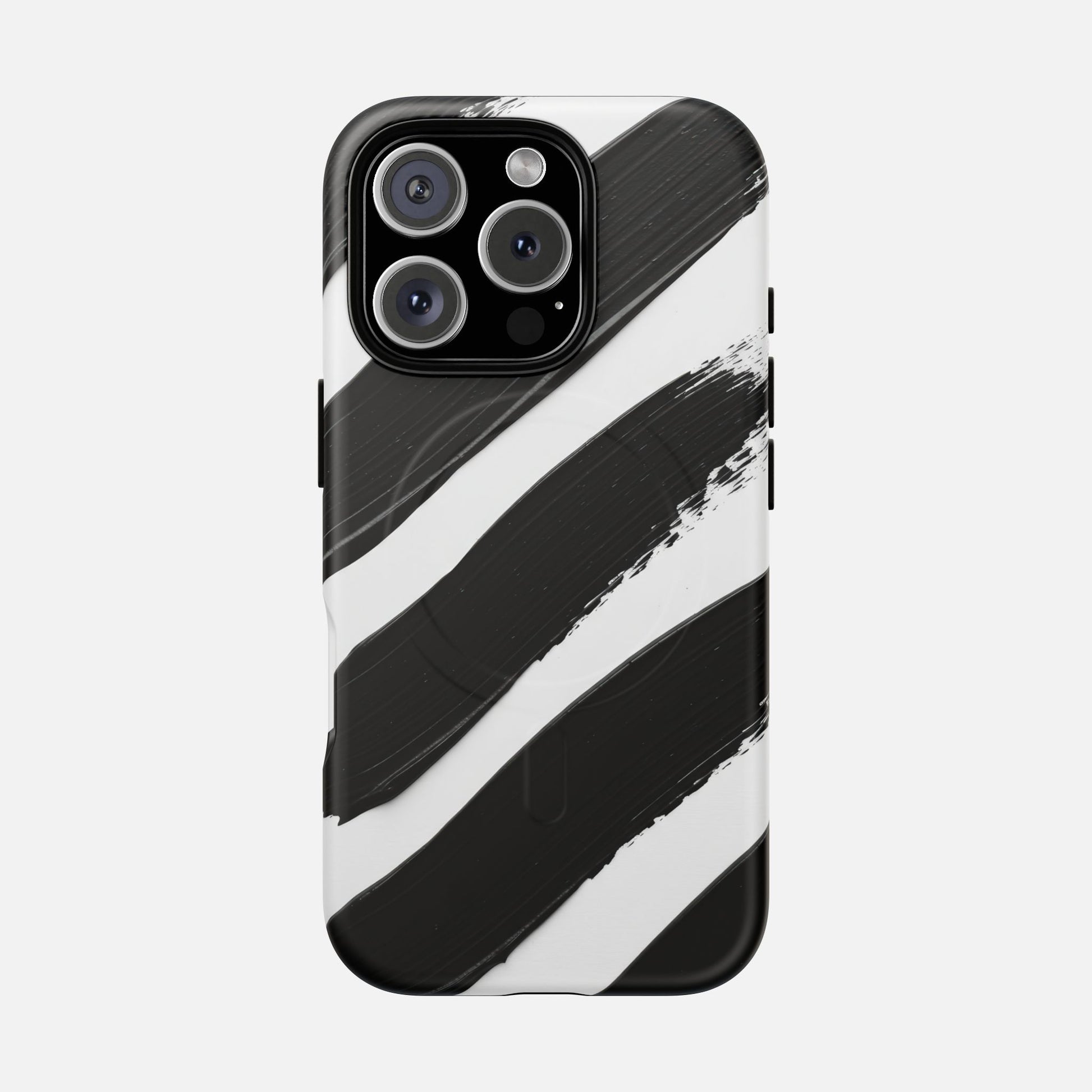 Abstract Black Brushstroke Magnetic Phone Case iPhone 16 Pro Matte Phone Case