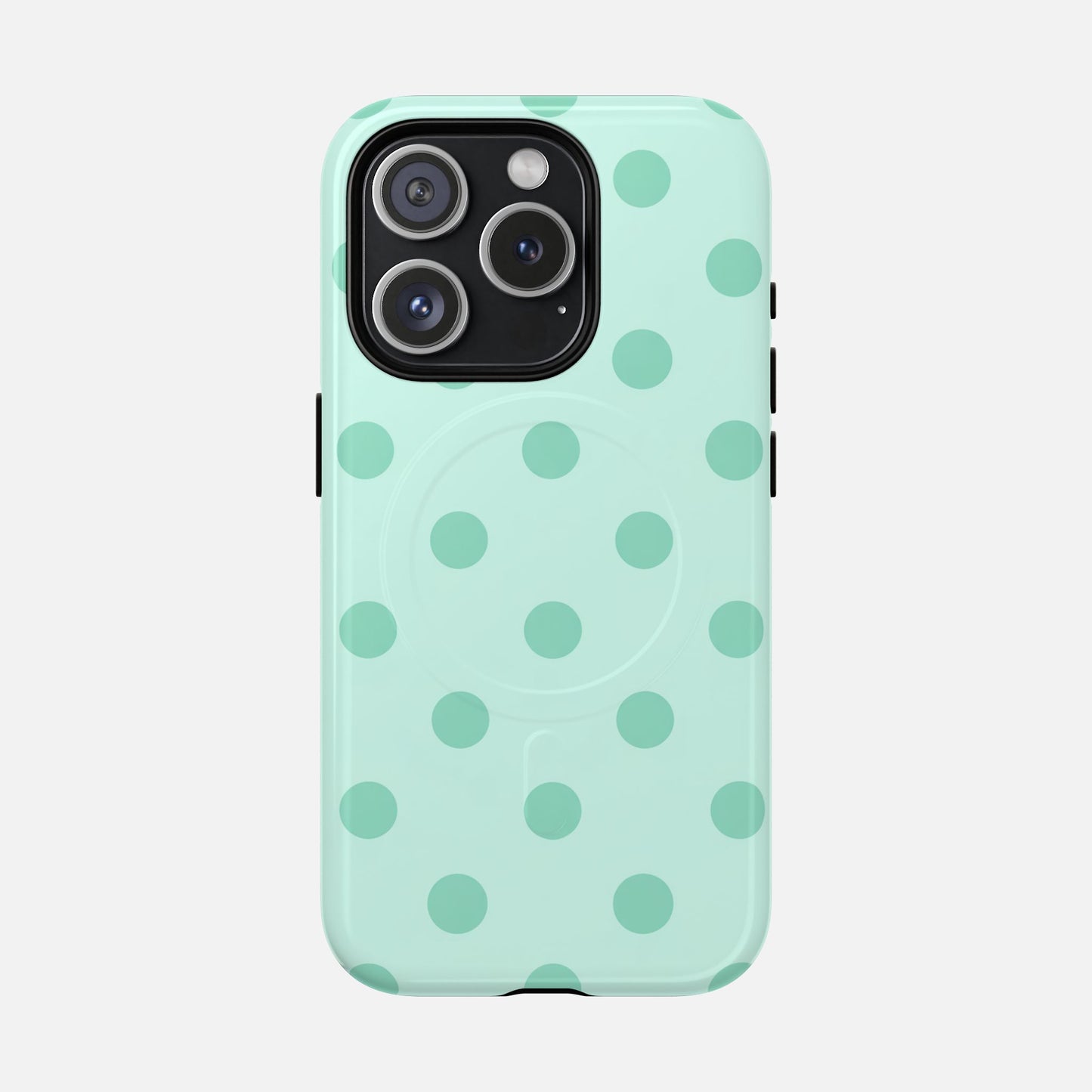 Mint Polka Dot iPhone Case — Tough Magnetic | MagSafe Compatible